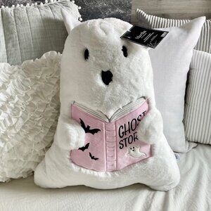 NEW WITH TAGS Halloween Martha Stewart Faux Fur Pink Ghost Stories Pillow
